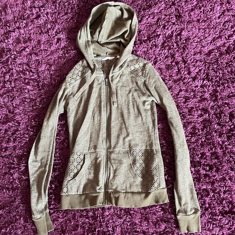 Nordstrom Olive green lacy hoodie